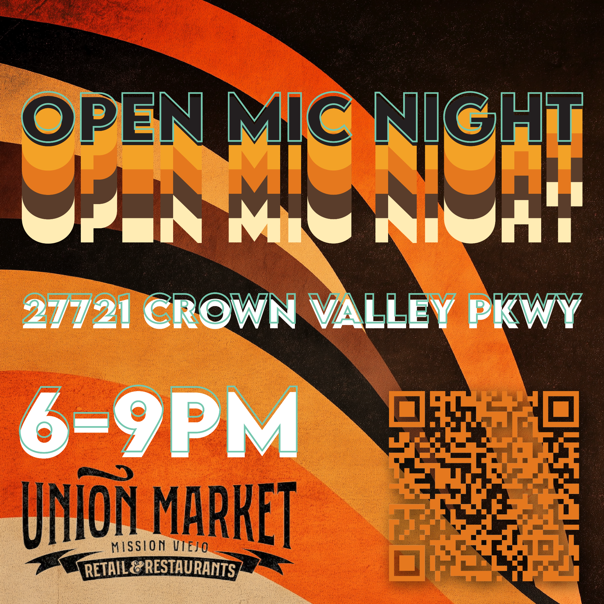Open Mic Night Retro Direction