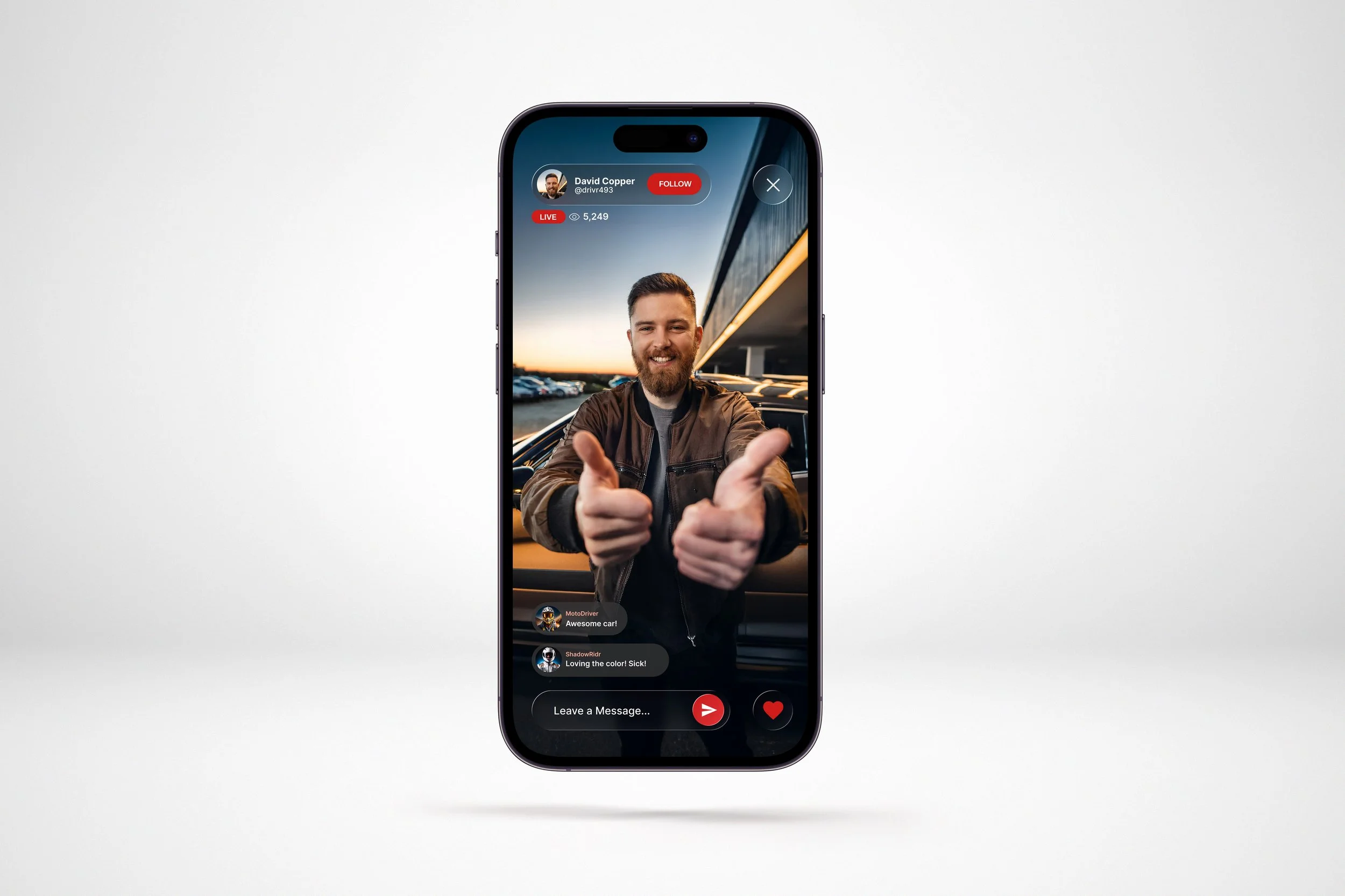Drive Flix live streaming interface for motorsport events