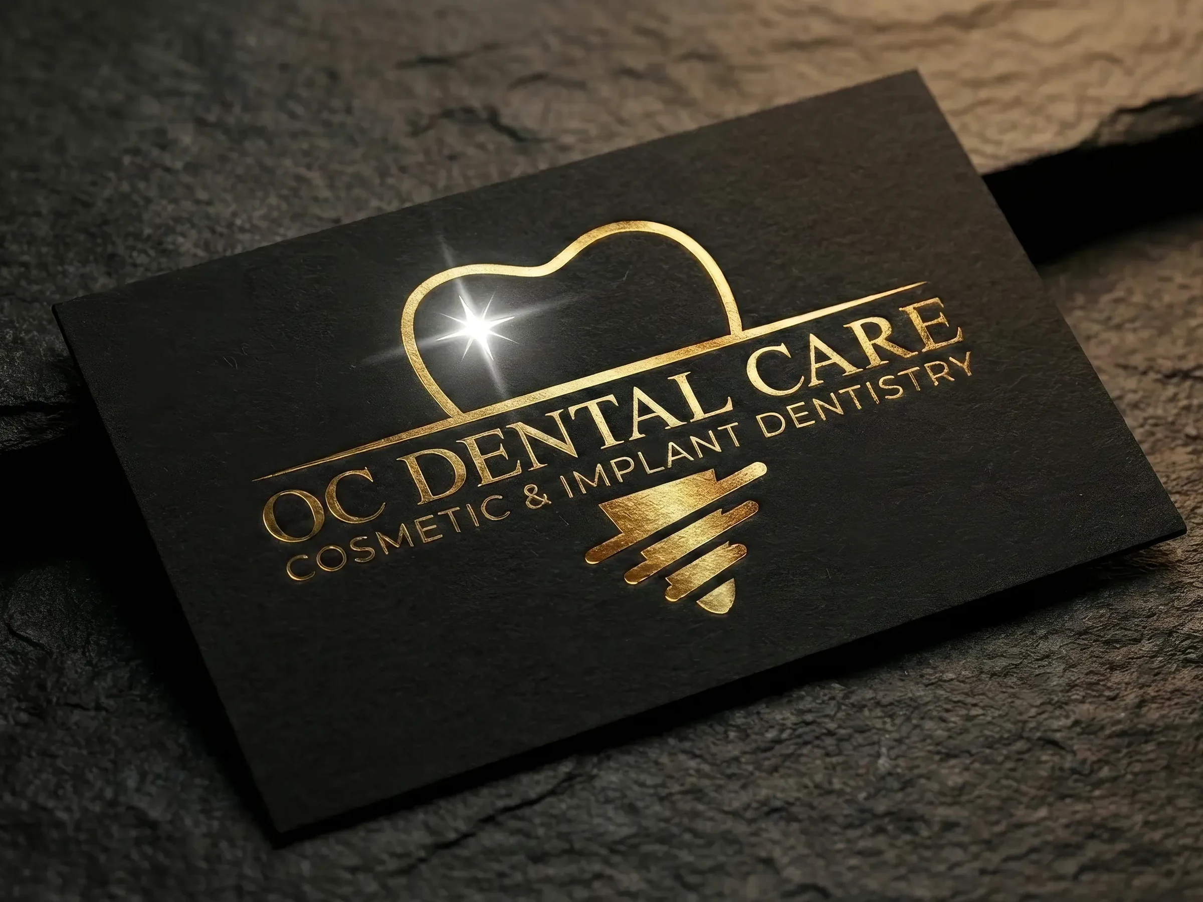 Orange County Dental Care business card mockup