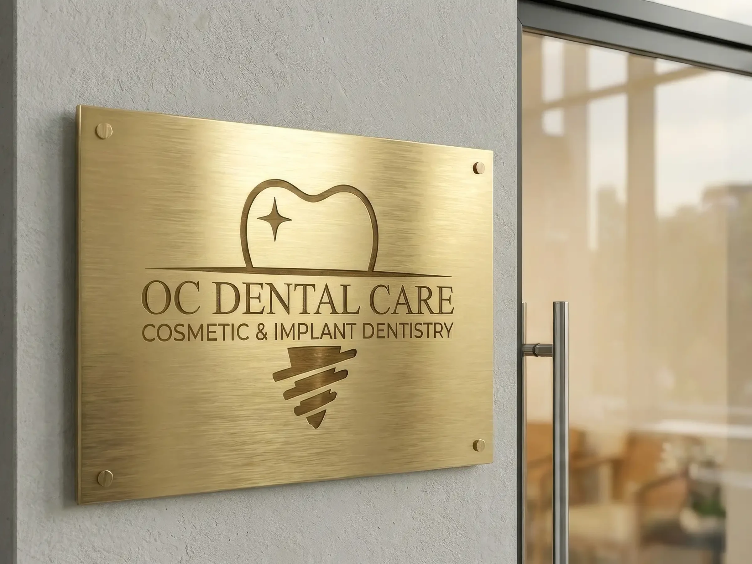 Orange County Dental Care exterior signage mockup