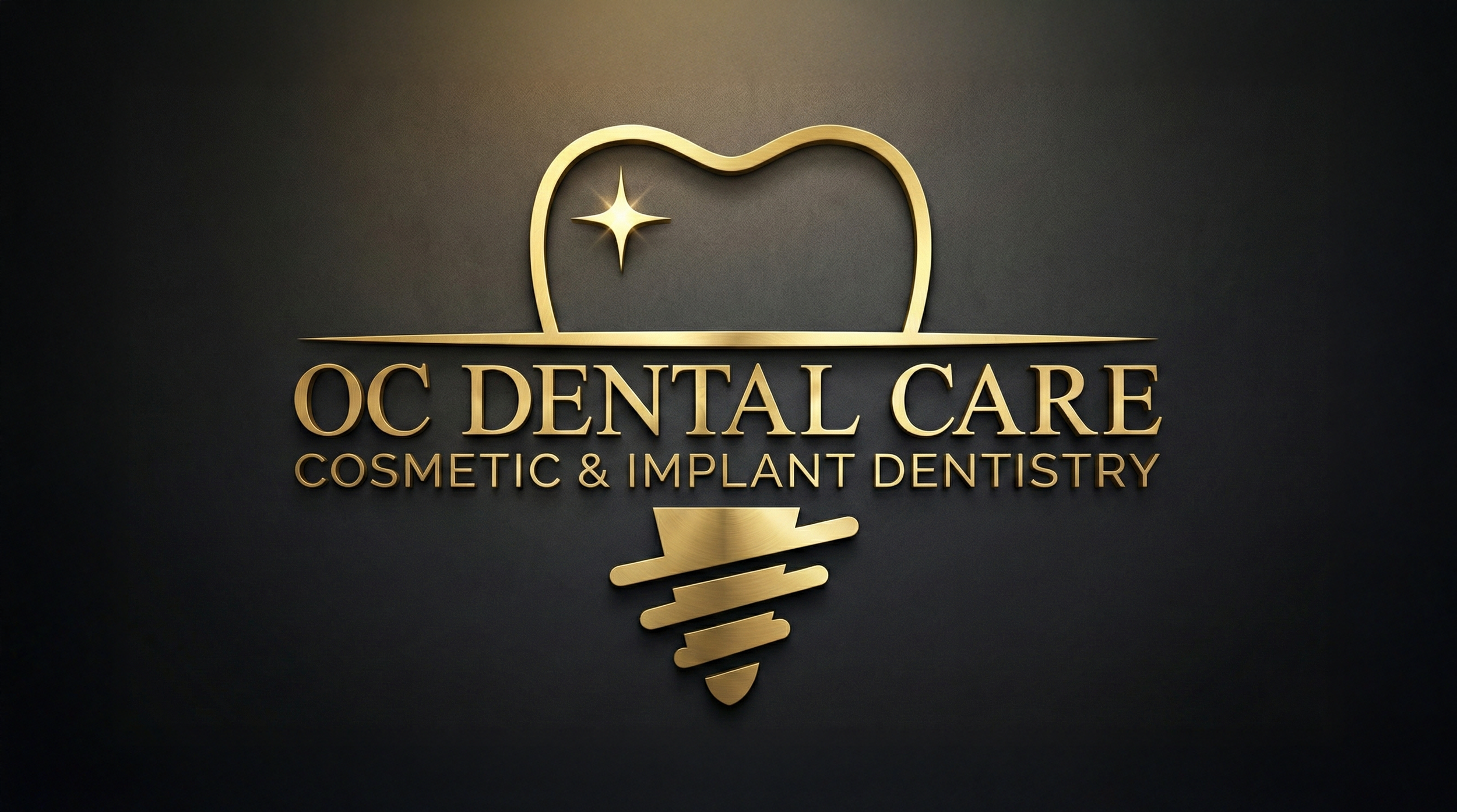 OC Dental Care — black & gold brand identity refresh